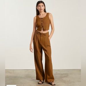 Everlane The Linen Way-High® Drape Pant in Tawny brown